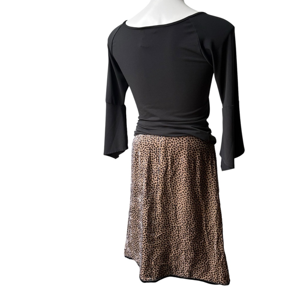 Elspeth Gibson London Animal Cheetah Print Dot Velvet Silk Blend Skirt - Picture 5 of 15